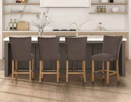 Artemis Brown Velvet Counter Height Chair, Set of 2 from Steve Silver - Luna Furniture