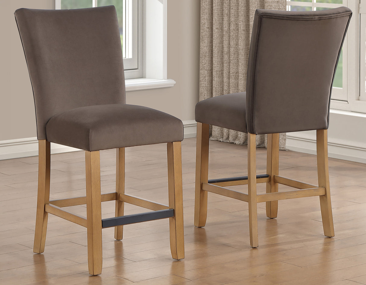 Artemis Brown Velvet Counter Height Chair, Set of 2 from Steve Silver - Luna Furniture