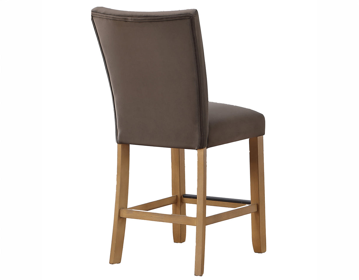 Artemis Brown Velvet Counter Height Chair, Set of 2 from Steve Silver - Luna Furniture