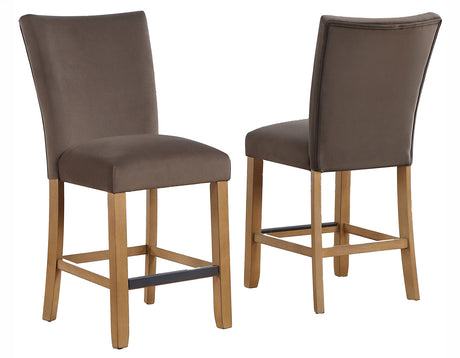 Artemis Brown Velvet Counter Height Chair, Set of 2 from Steve Silver - Luna Furniture