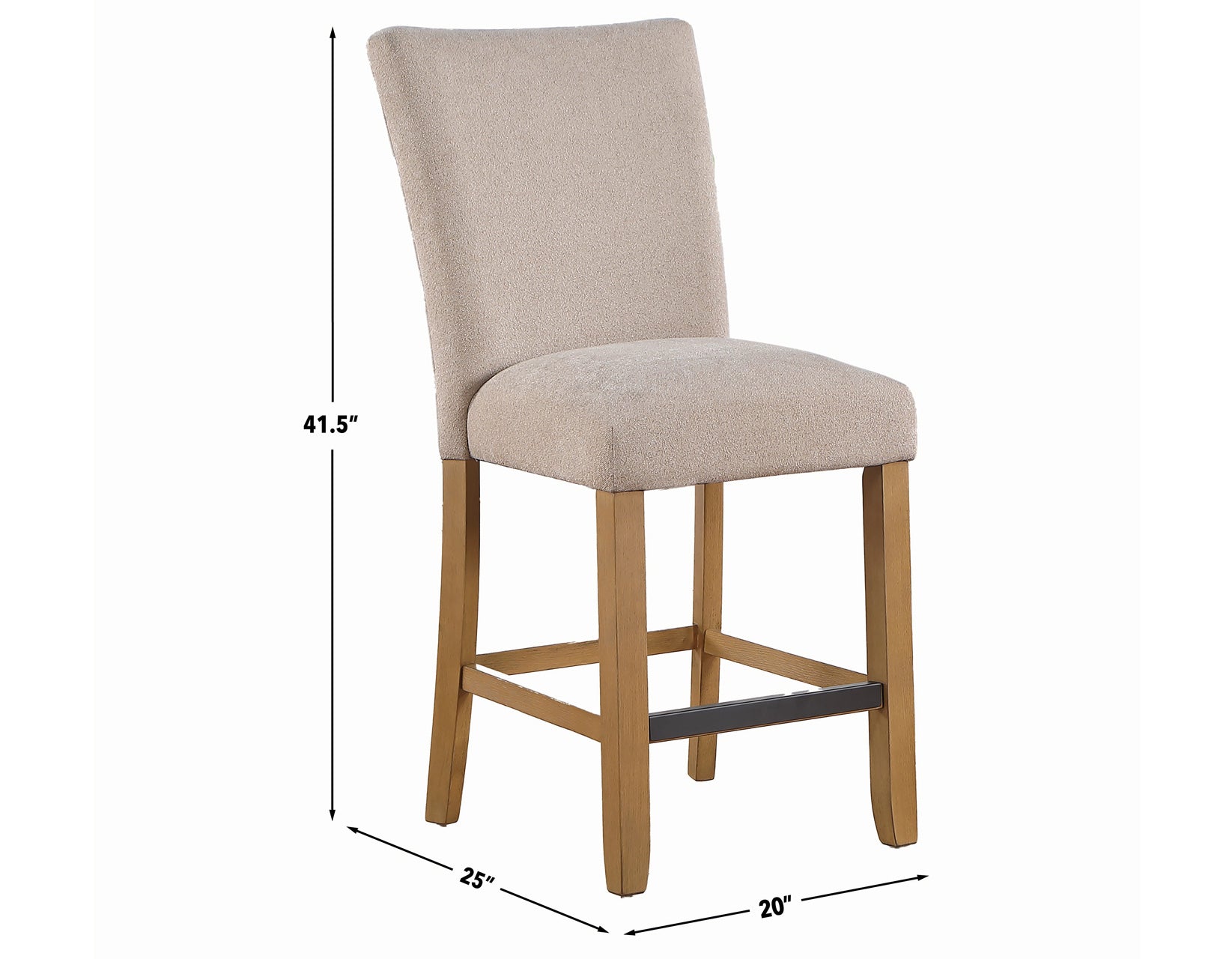 Steve Silver Artemis Beige Chenille Counter Height Chair, Set of 2