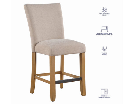 Artemis Beige Chenille Counter Height Chair, Set of 2 from Steve Silver - Luna Furniture