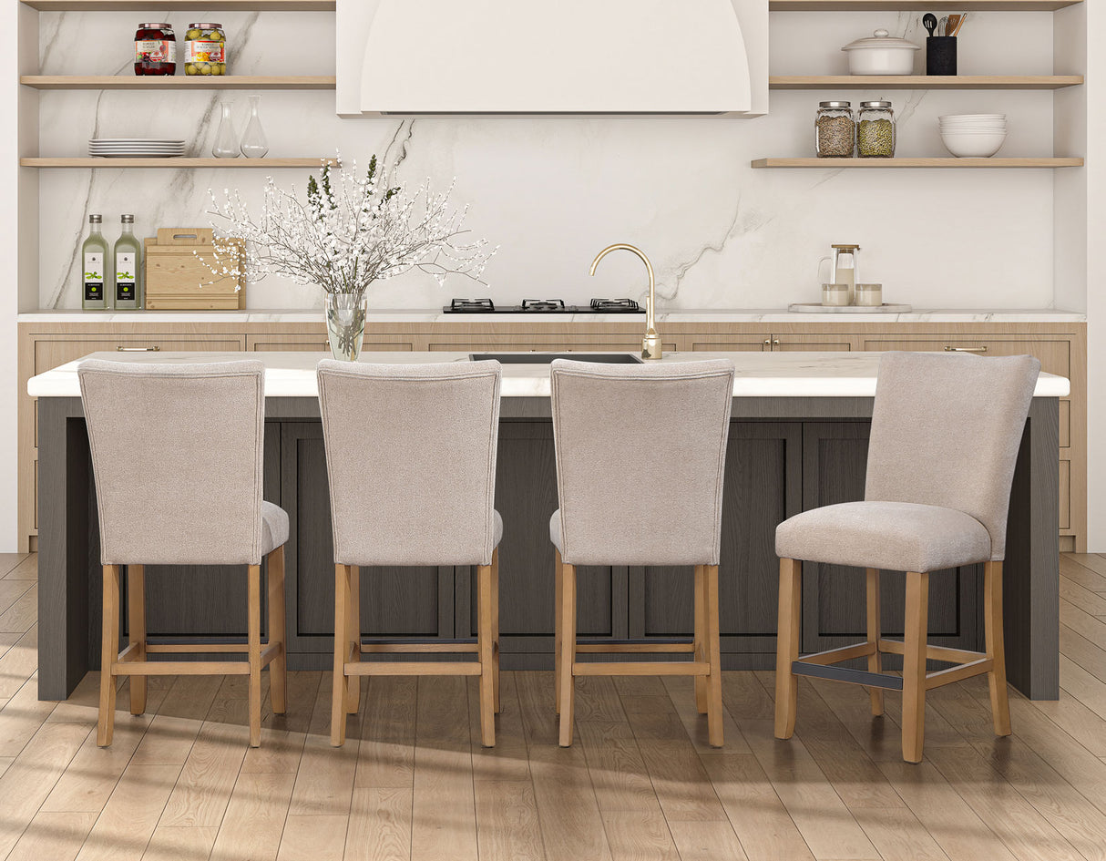 Artemis Beige Chenille Counter Height Chair, Set of 2 from Steve Silver - Luna Furniture