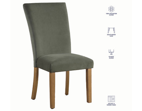 Artemis Green Velvet Side Chair, Set of 2 from Steve Silver - Luna Furniture