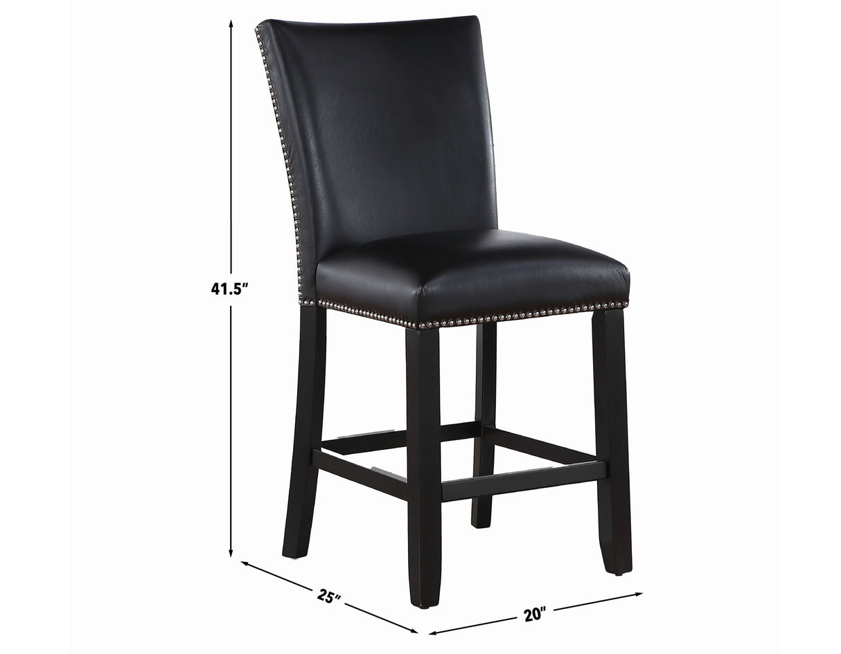 Artemis Black Vegan Leather Counter Height Chair, Set of 2 from Steve Silver - Luna Furniture