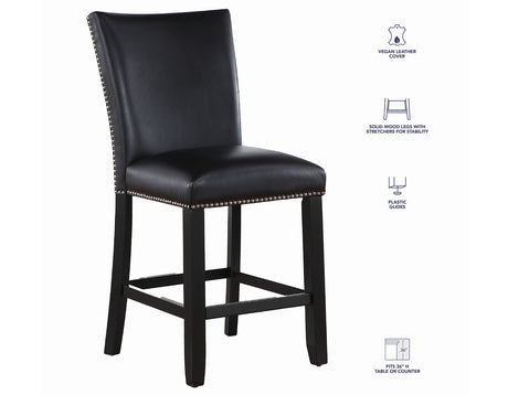 Artemis Black Vegan Leather Counter Height Chair, Set of 2 from Steve Silver - Luna Furniture