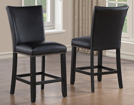 Artemis Black Vegan Leather Counter Height Chair, Set of 2 from Steve Silver - Luna Furniture