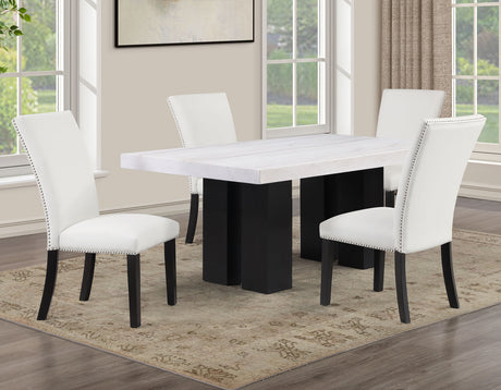 Artemis White/Black Marble Dining Room Set from Steve Silver - Luna Furniture