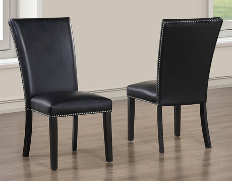 Artemis Black Vegan Leather Cover Side Chair, Set of 2 from Steve Silver - Luna Furniture
