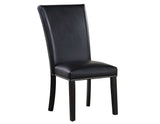 Artemis Black 5-Piece 70" Rectangle Gray Marble Table with 4 Black Vegan Leather Chairs from Steve Silver - Luna Furniture