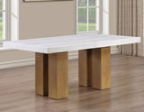 Artemis Tan/White Marble Top Dining Table from Steve Silver - Luna Furniture