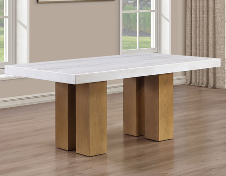 Artemis Tan/White Marble Top Dining Table from Steve Silver - Luna Furniture