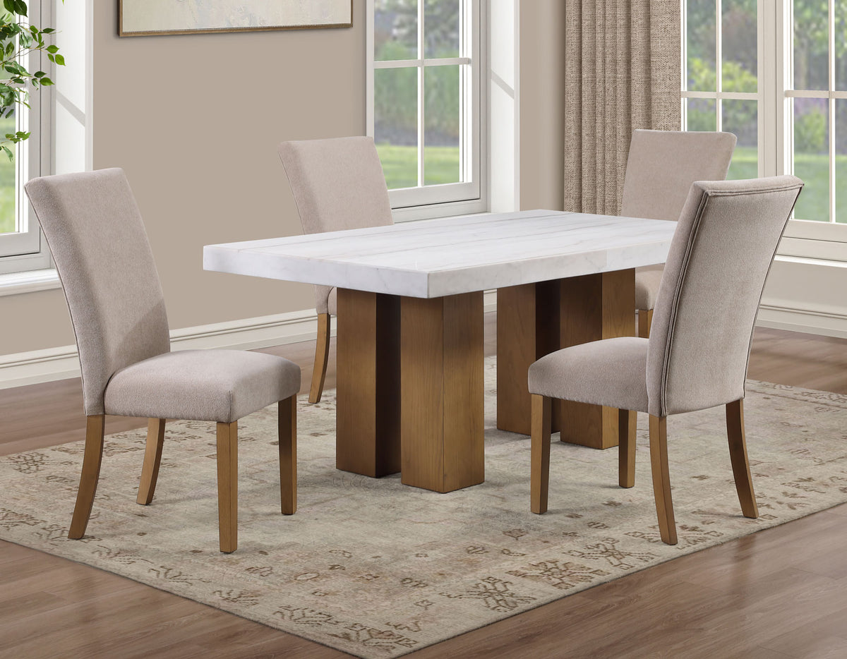 Artemis White/Beige Dining Room Set