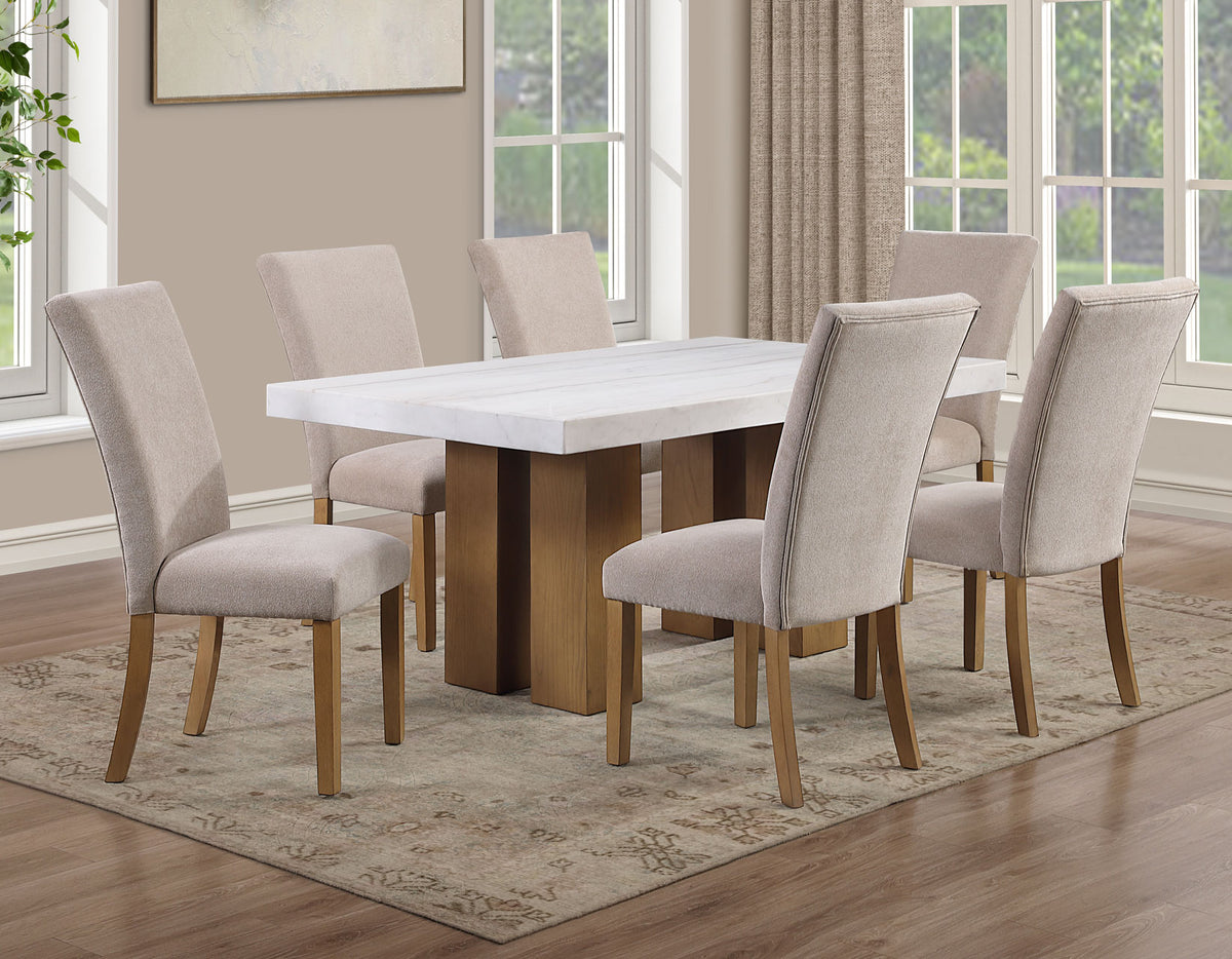 Artemis White/Beige Dining Room Set