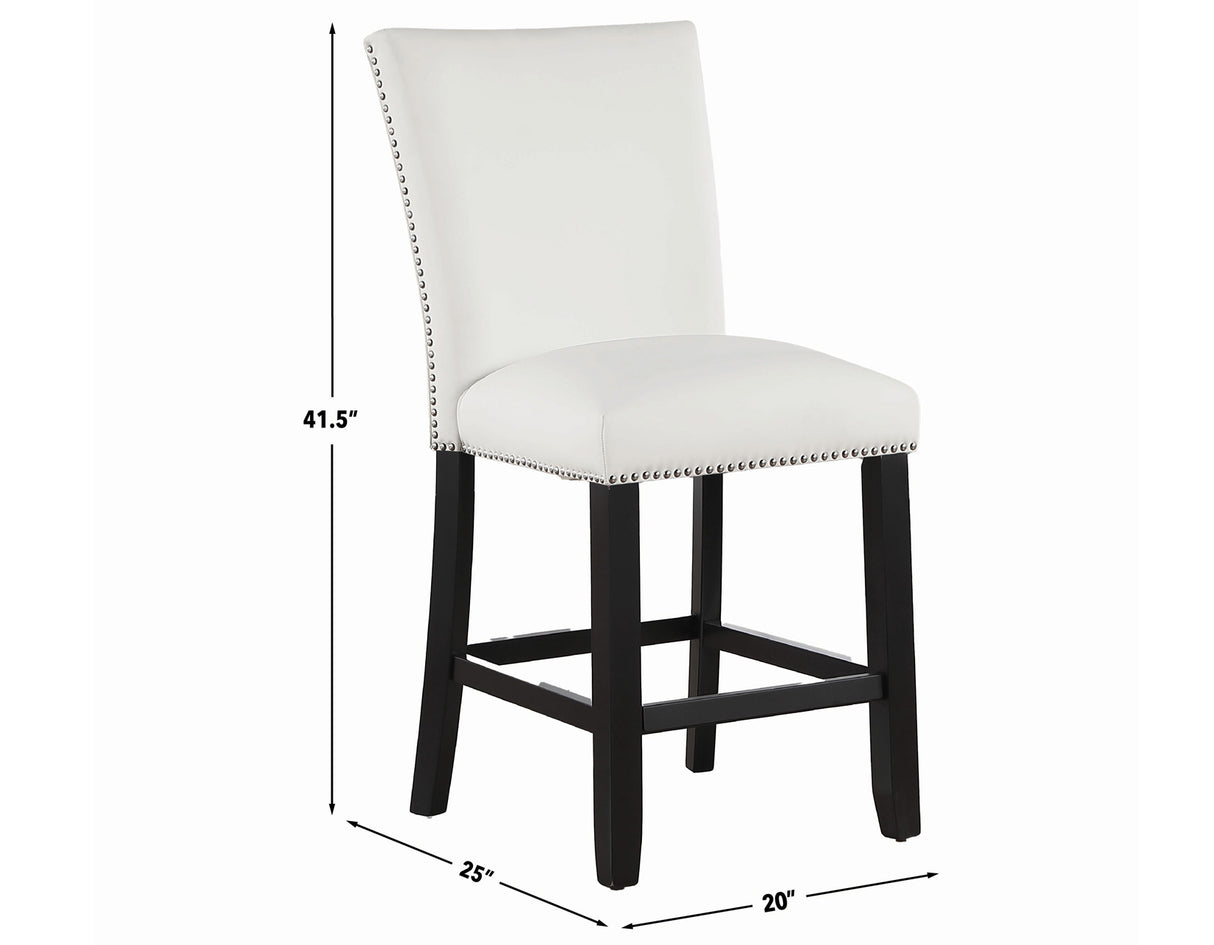 Artemis White Vegan Leather Counter Height Chair, Set of 2 from Steve Silver - Luna Furniture