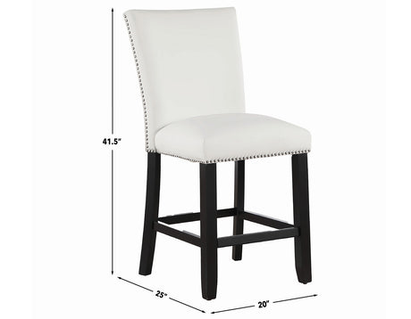 Artemis White Vegan Leather Counter Height Chair, Set of 2 from Steve Silver - Luna Furniture