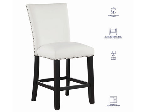 Artemis White Vegan Leather Counter Height Chair, Set of 2 from Steve Silver - Luna Furniture