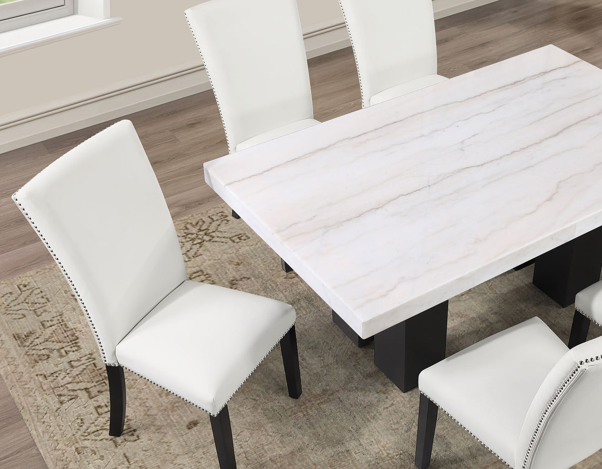 Artemis White Vegan Leather Cover Side Chair, Set of 2 from Steve Silver - Luna Furniture