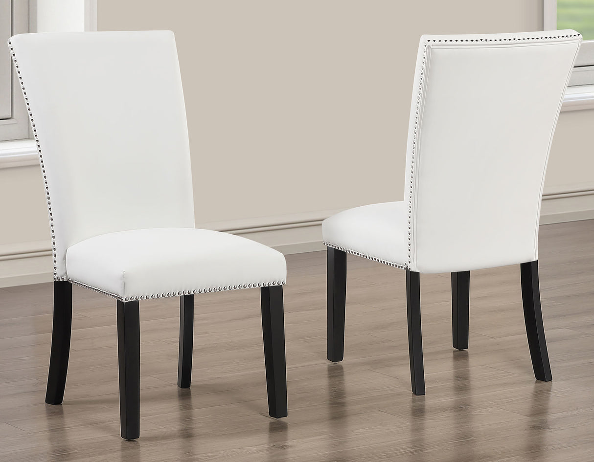 Artemis White Vegan Leather Cover Side Chair, Set of 2 from Steve Silver - Luna Furniture