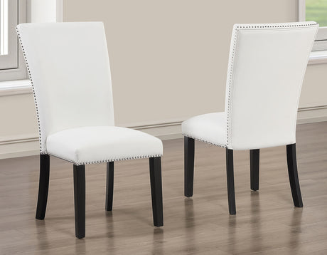 Artemis White Vegan Leather Cover Side Chair, Set of 2 from Steve Silver - Luna Furniture