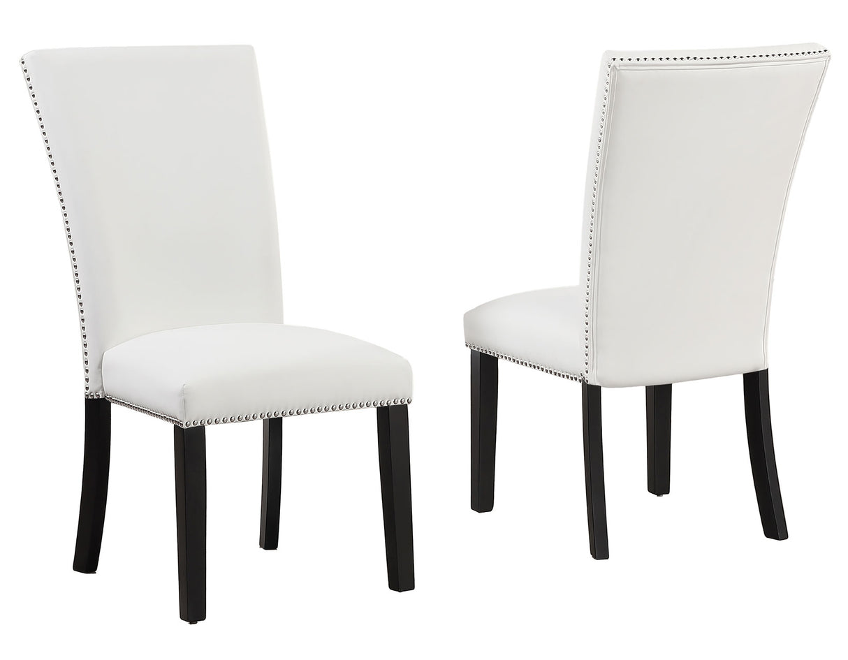 Artemis White Vegan Leather Cover Side Chair, Set of 2 from Steve Silver - Luna Furniture