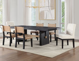 Aubrey Black 7-Piece 78-96″ Dining Set from Steve Silver - Luna Furniture