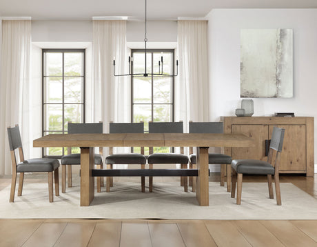 Aubrey Waxed Driftwood 7-Piece 78-96″ Dining Set from Steve Silver - Luna Furniture