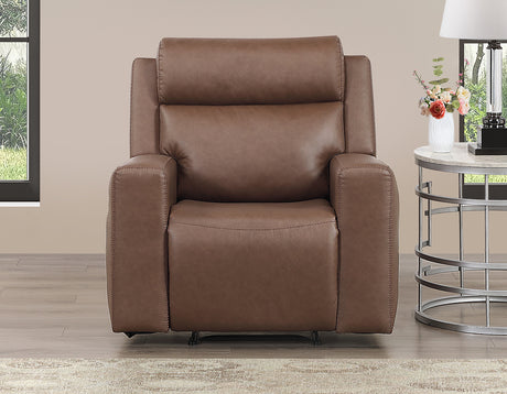 Barron 3-Piece Manual Reclining Brown Vegan Leather Set from Steve Silver - Luna Furniture