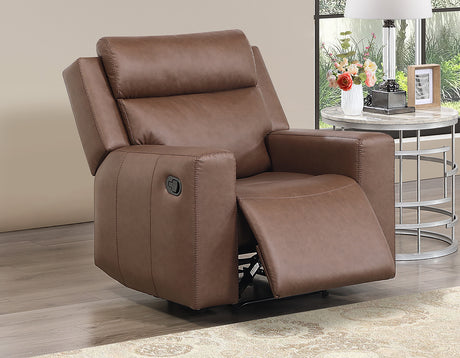 Barron 3-Piece Manual Reclining Brown Vegan Leather Set from Steve Silver - Luna Furniture