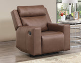 Barron 3-Piece Manual Reclining Brown Vegan Leather Set from Steve Silver - Luna Furniture