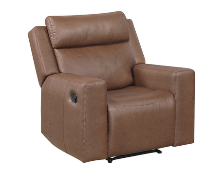 Barron 3-Piece Manual Reclining Brown Vegan Leather Set from Steve Silver - Luna Furniture
