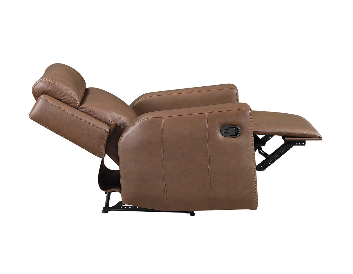 Barron 3-Piece Manual Reclining Brown Vegan Leather Set from Steve Silver - Luna Furniture