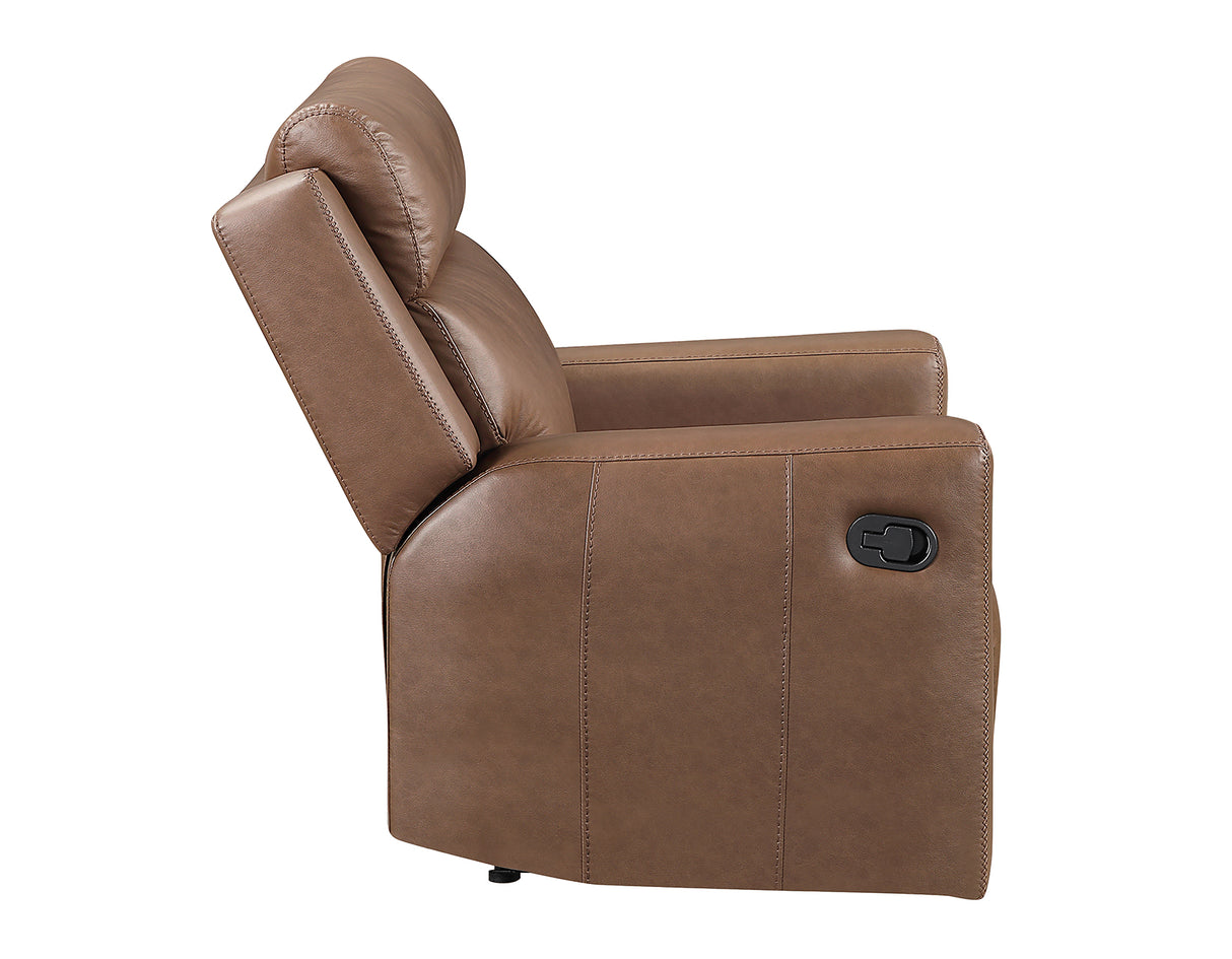 Barron 3-Piece Manual Reclining Brown Vegan Leather Set from Steve Silver - Luna Furniture
