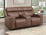 Barron 3-Piece Manual Reclining Brown Vegan Leather Set from Steve Silver - Luna Furniture