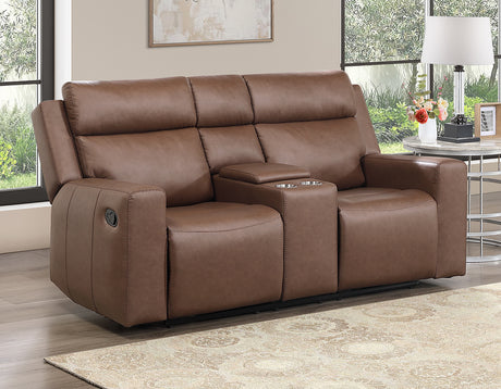 Barron 3-Piece Manual Reclining Brown Vegan Leather Set from Steve Silver - Luna Furniture