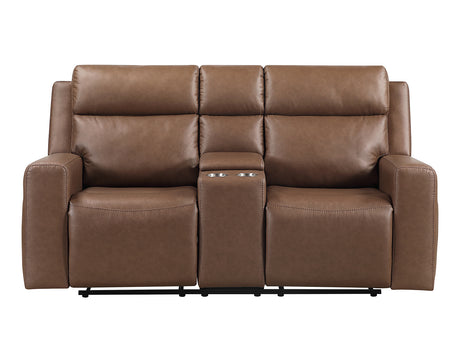 Barron 3-Piece Manual Reclining Brown Vegan Leather Set from Steve Silver - Luna Furniture