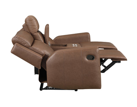 Barron 3-Piece Manual Reclining Brown Vegan Leather Set from Steve Silver - Luna Furniture