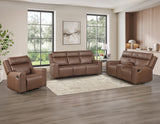 Barron 3-Piece Manual Reclining Brown Vegan Leather Set from Steve Silver - Luna Furniture