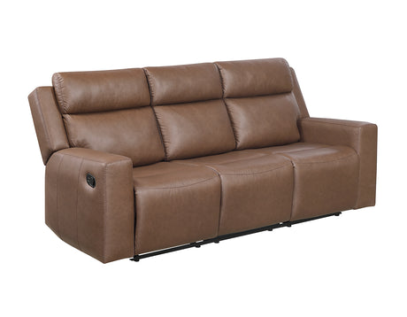 Barron 3-Piece Manual Reclining Brown Vegan Leather Set from Steve Silver - Luna Furniture
