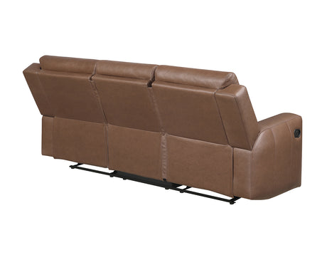 Barron 3-Piece Manual Reclining Brown Vegan Leather Set from Steve Silver - Luna Furniture