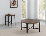 Chevron Cinnamon 22-inch Round End Table from Steve Silver - Luna Furniture