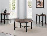 Chevron Cinnamon 22-inch Round End Table from Steve Silver - Luna Furniture