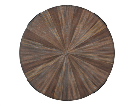 Chevron Cinnamon 36-inch Round Cocktail Table from Steve Silver - Luna Furniture