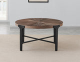 Chevron Cinnamon 36-inch Round Cocktail Table from Steve Silver - Luna Furniture