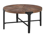 Chevron Cinnamon 36-inch Round Cocktail Table from Steve Silver - Luna Furniture