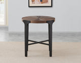 Chevron Cinnamon 22-inch Round End Table from Steve Silver - Luna Furniture