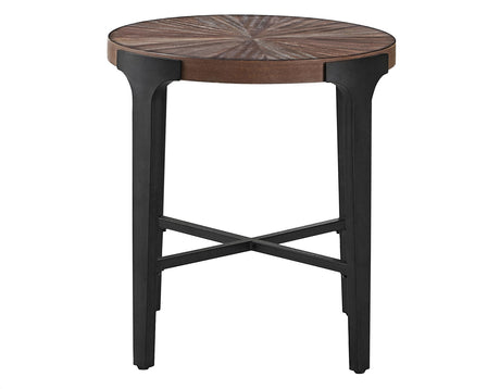 Chevron Cinnamon 22-inch Round End Table from Steve Silver - Luna Furniture