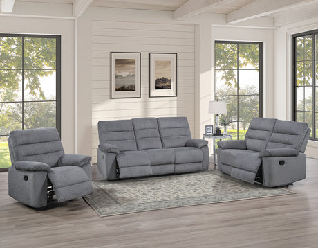 Cozy 3-Piece Gray Manual Reclining Set from Steve Silver - Luna Furniture