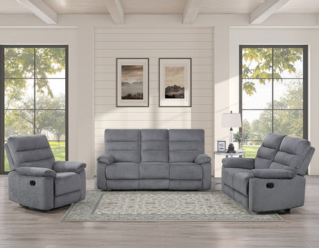 Cozy 3-Piece Gray Manual Reclining Set from Steve Silver - Luna Furniture