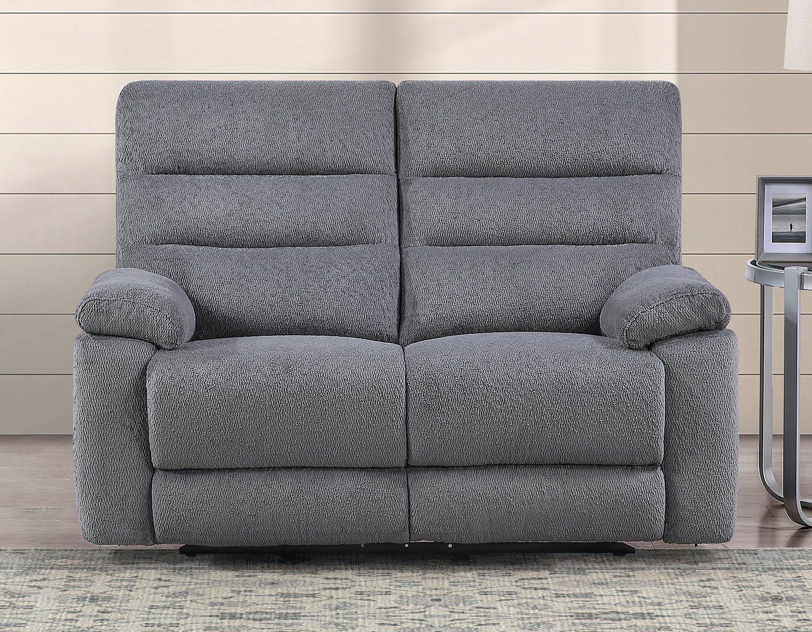 Steve Silver Cozy Gray Manual Reclining Living Room Set – Luna